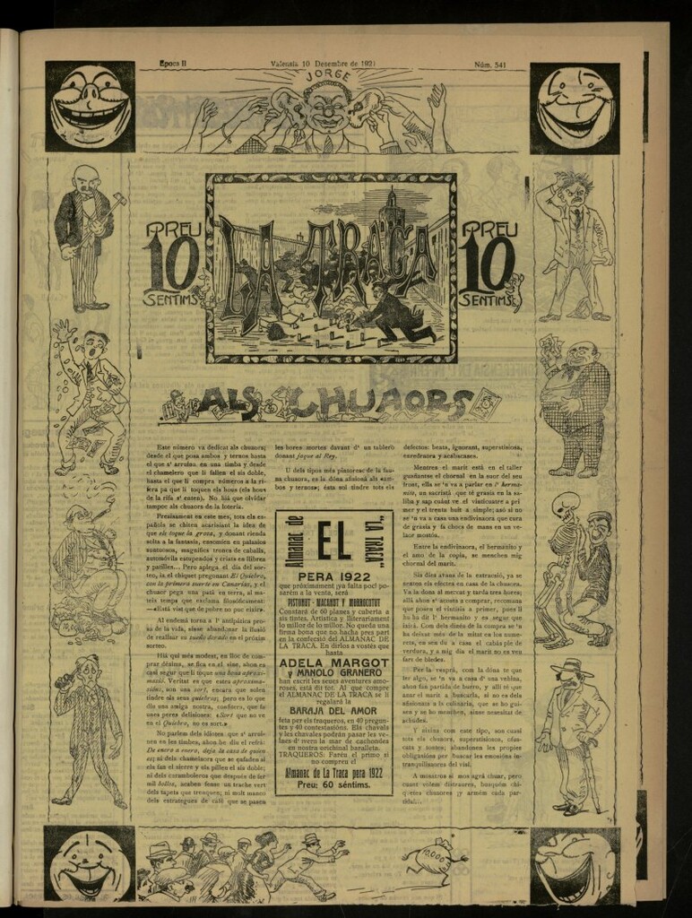 Miniatura de La Traca : semanari bilingüe festiu y lliterari, de 10 de diciembre de 1921, nº 541