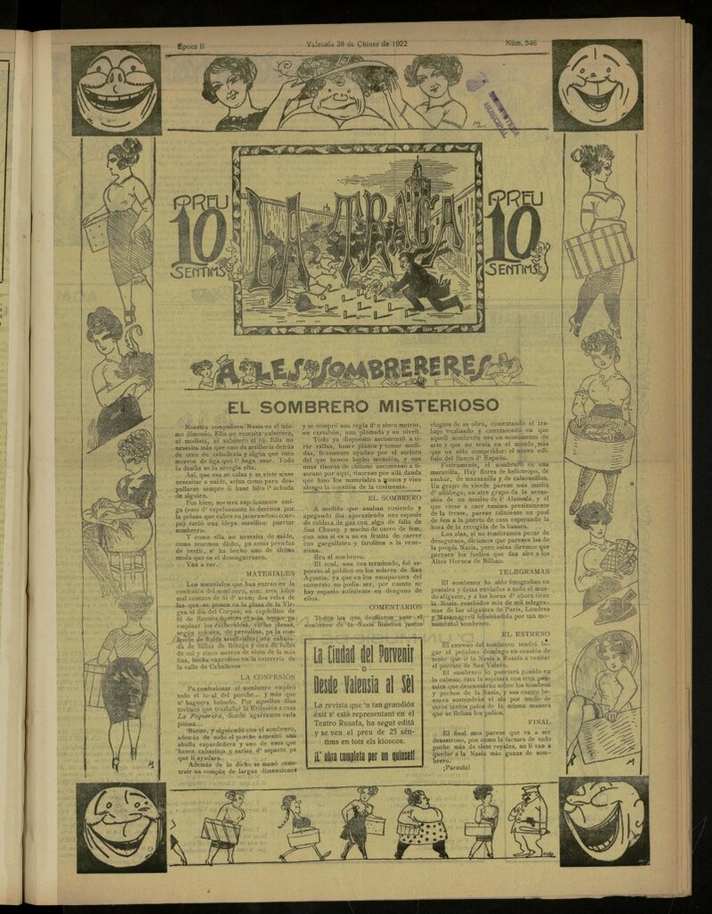 Miniatura de La Traca : semanari bilingüe festiu y lliterari, de 28 de enero de 1922, nº 546