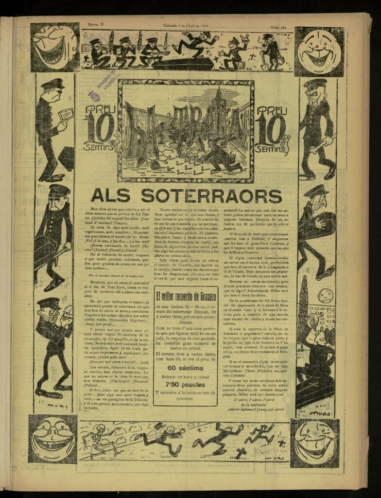 Miniatura de La Traca : semanari bilingüe festiu y lliterari, de 3 de junio de 1922, nº 564