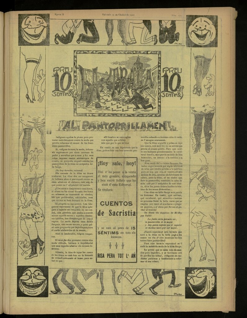 Miniatura de La Traca : semanari bilingüe festiu y lliterari, de 15 de julio de 1922, nº 570 [sic]