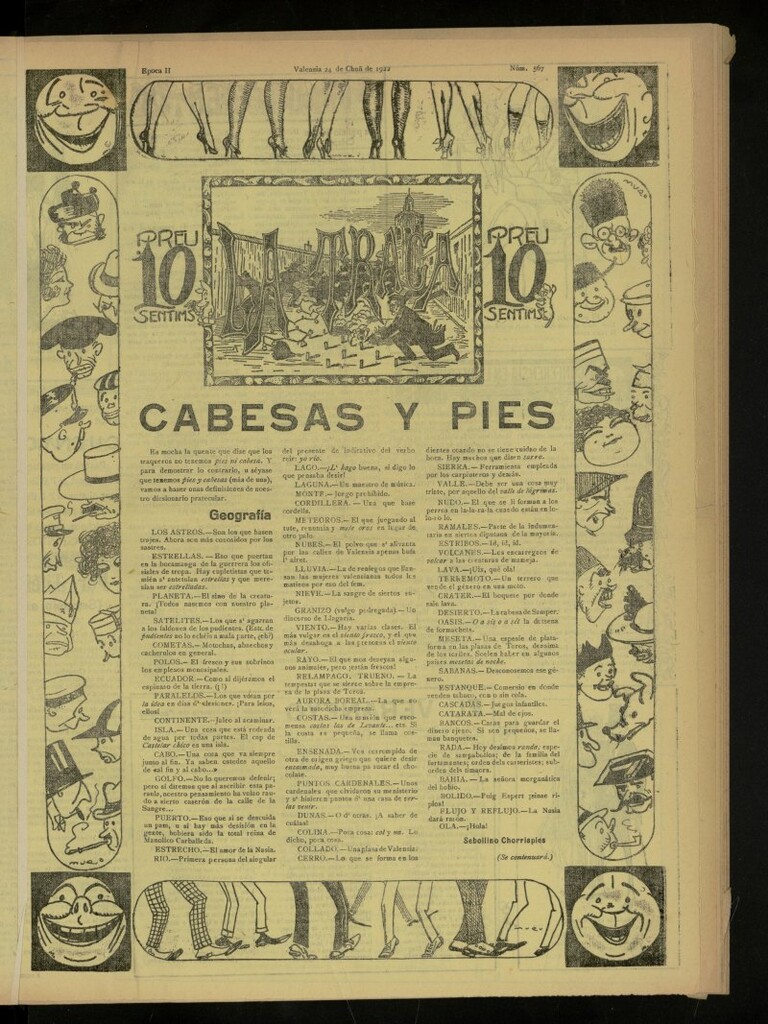Miniatura de La Traca : semanari bilingüe festiu y lliterari, de 24 de julio de 1922, nº 567
