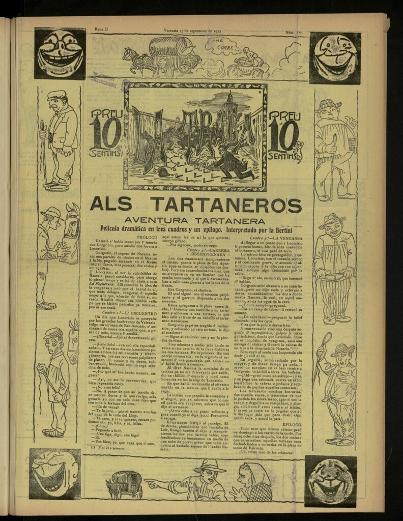 Miniatura de La Traca : semanari bilingüe festiu y lliterari, de 23 de septiembre de 1922, nº 580