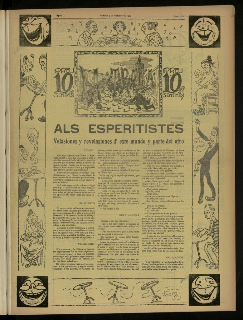 Miniatura de La Traca : semanari bilingüe festiu y lliterari, de 7 de octubre de 1922, nº 582