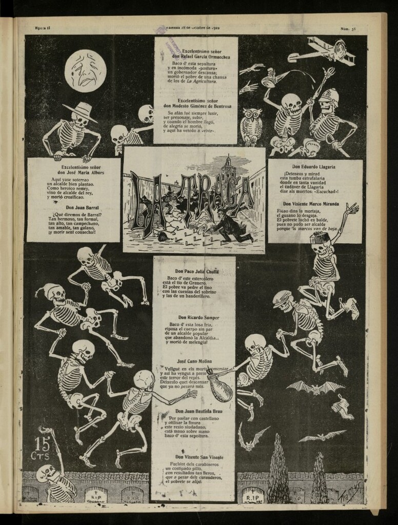 Miniatura de La Traca : semanari bilingüe festiu y lliterari, de 28 de octubre de 1922, nº 58