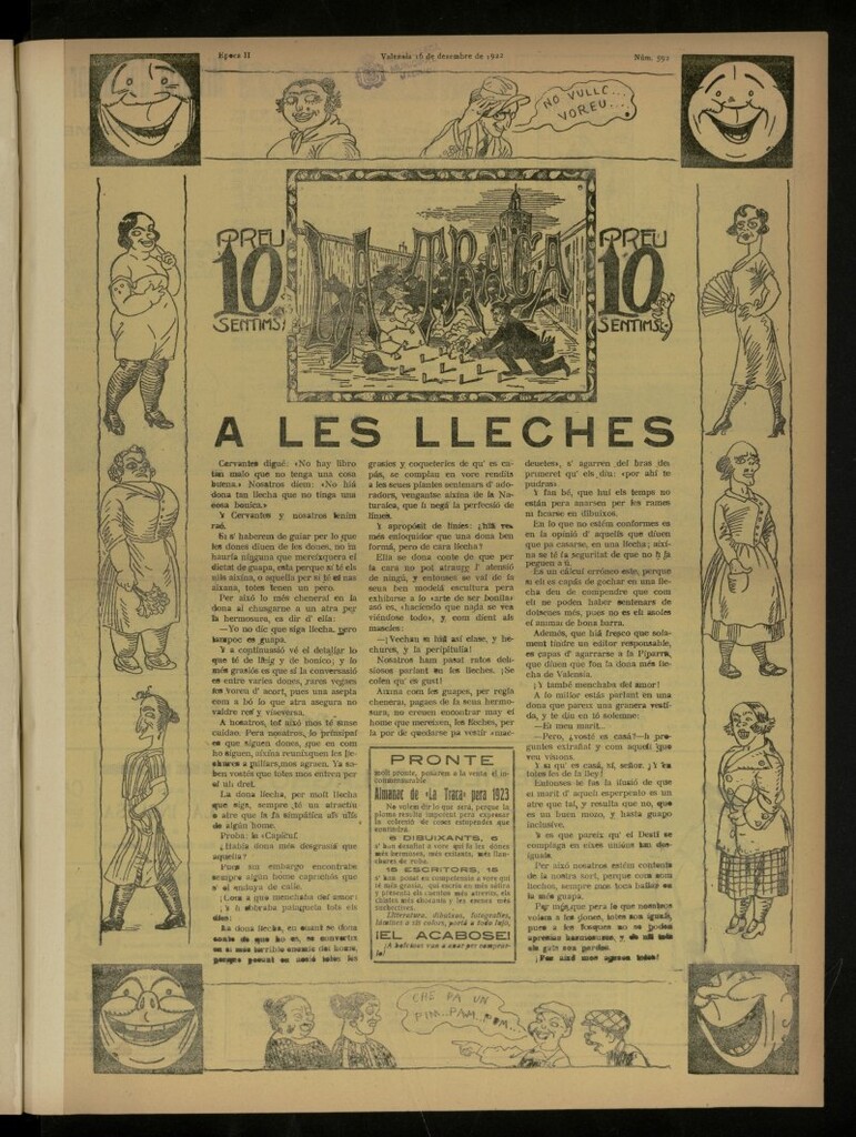 Miniatura de La Traca : semanari bilingüe festiu y lliterari, de 16 de diciembre de 1922, nº 592