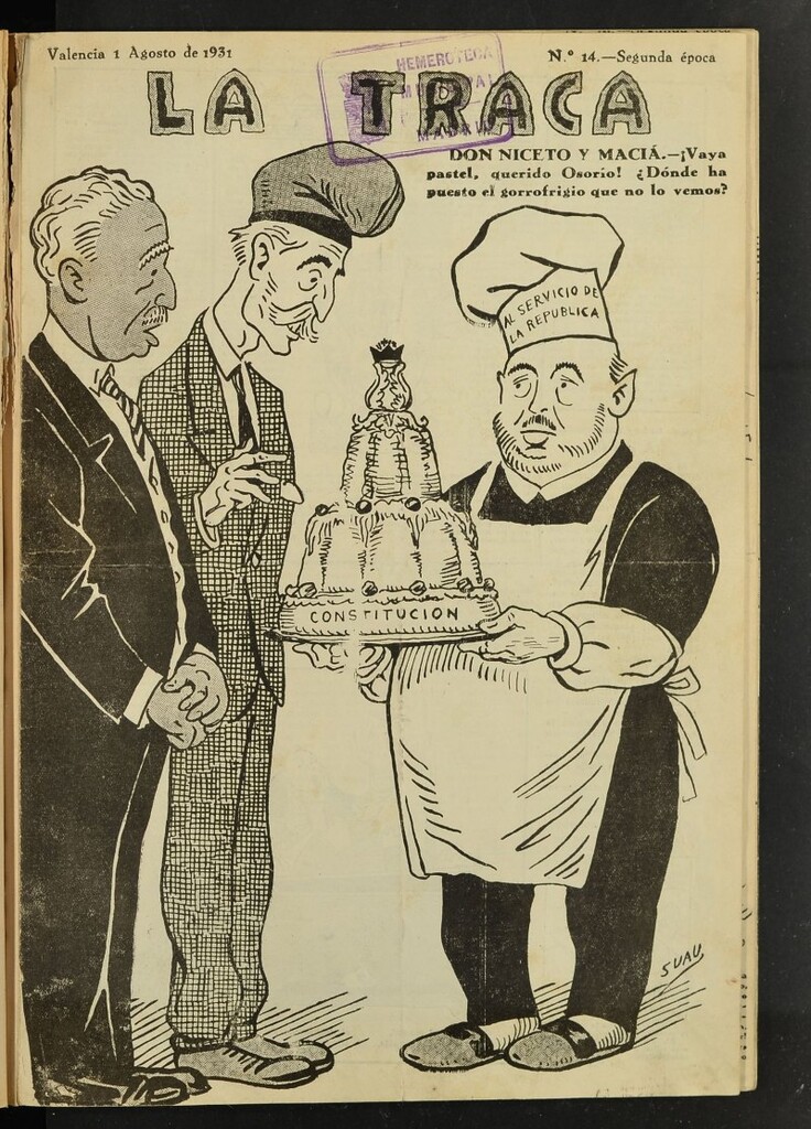 Miniatura de La Traca : semanari bilingüe festiu y lliterari de 1 de agosto de 1931, nº 14