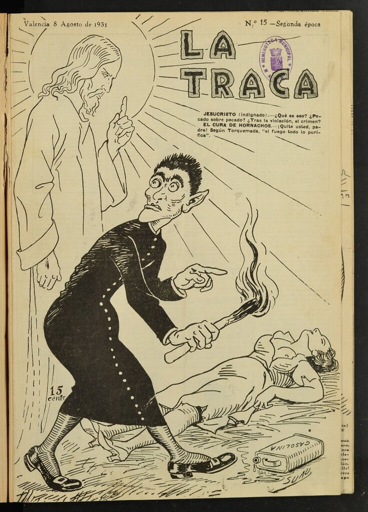 Miniatura de La Traca : semanari bilingüe festiu y lliterari de 8 de agosto de 1931, nº 15