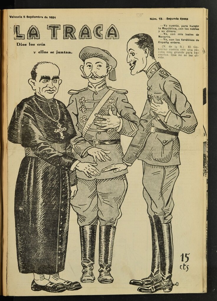 Miniatura de La Traca : semanari bilingüe festiu y lliterari de 5 de septiembre de 1931, nº 19