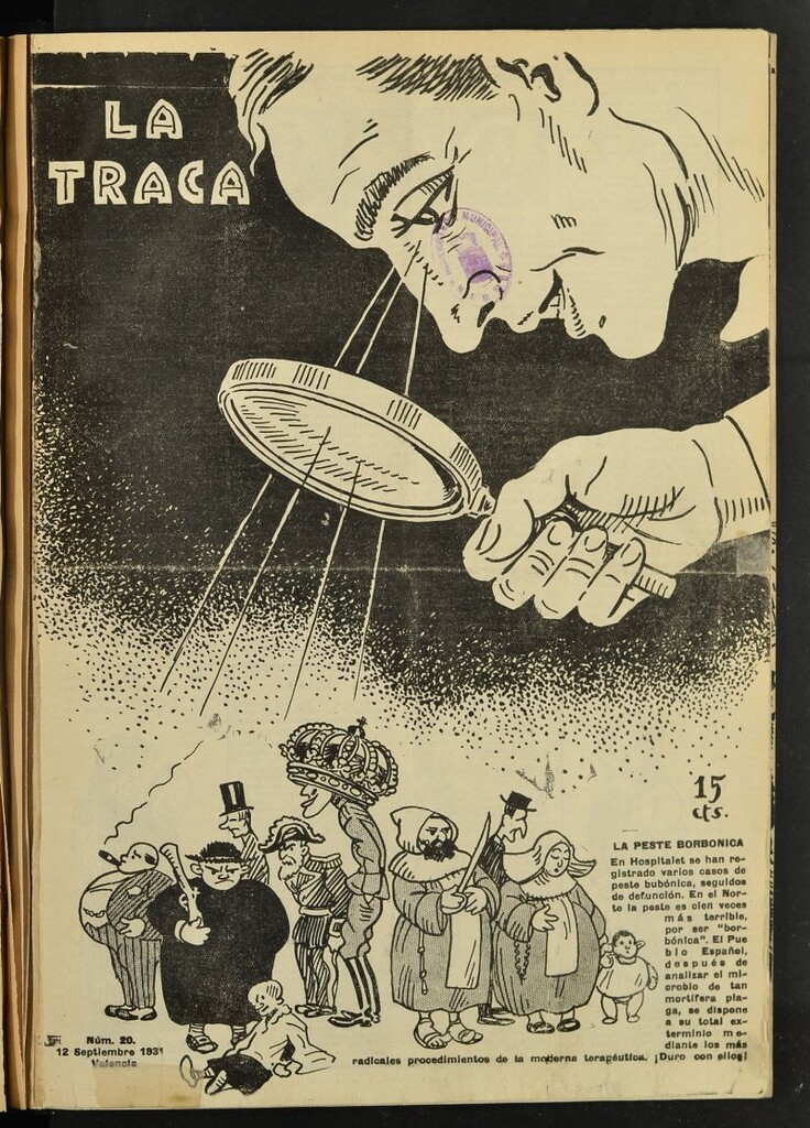 Miniatura de La Traca : semanari bilingüe festiu y lliterari de 12 de septiembre de 1931, nº 20