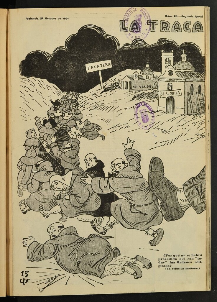 Miniatura de La Traca : semanari bilingüe festiu y lliterari de 24 de octubre de 1931, nº 26