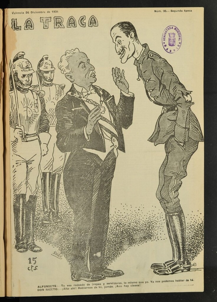 Miniatura de La Traca : semanari bilingüe festiu y lliterari de 26 de diciembre de 1931, nº 35