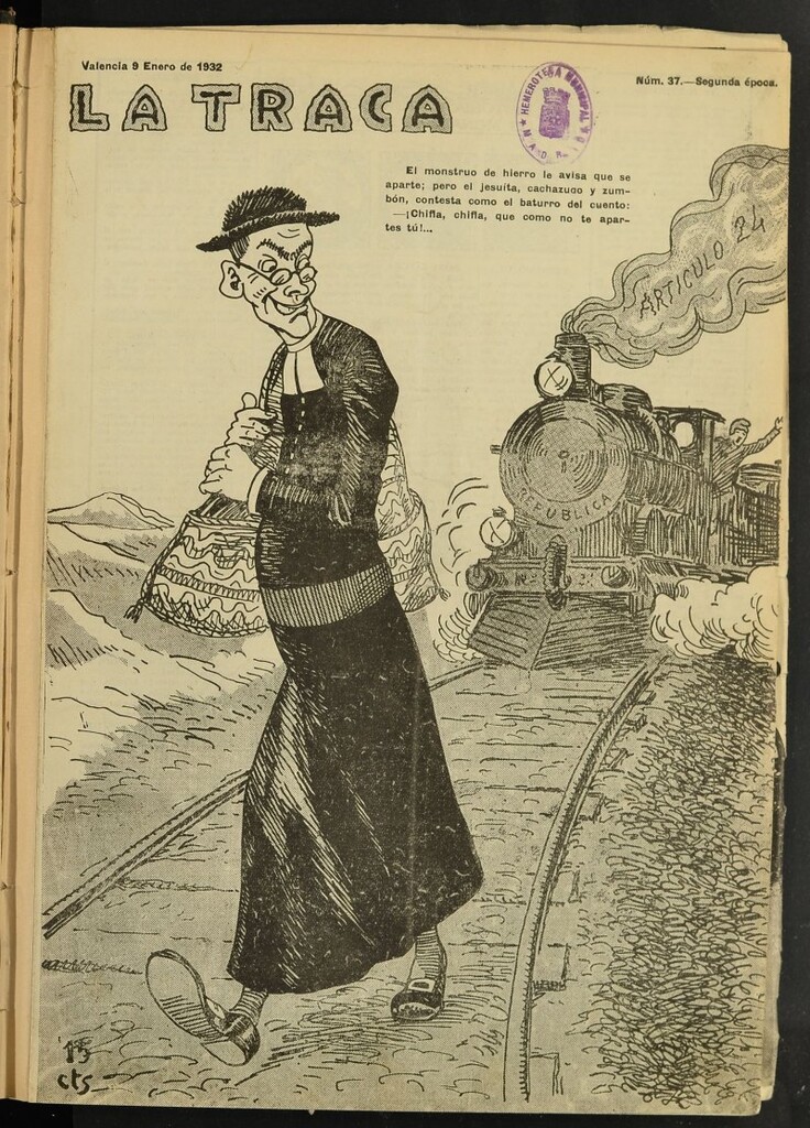 Miniatura de La Traca : semanari bilingüe festiu y lliterari de 9 de enero de 1932, nº 37