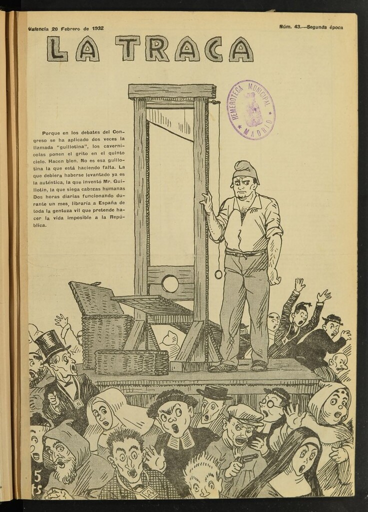Miniatura de La Traca : semanari bilingüe festiu y lliterari de 20 de febrero de 1932, nº 43