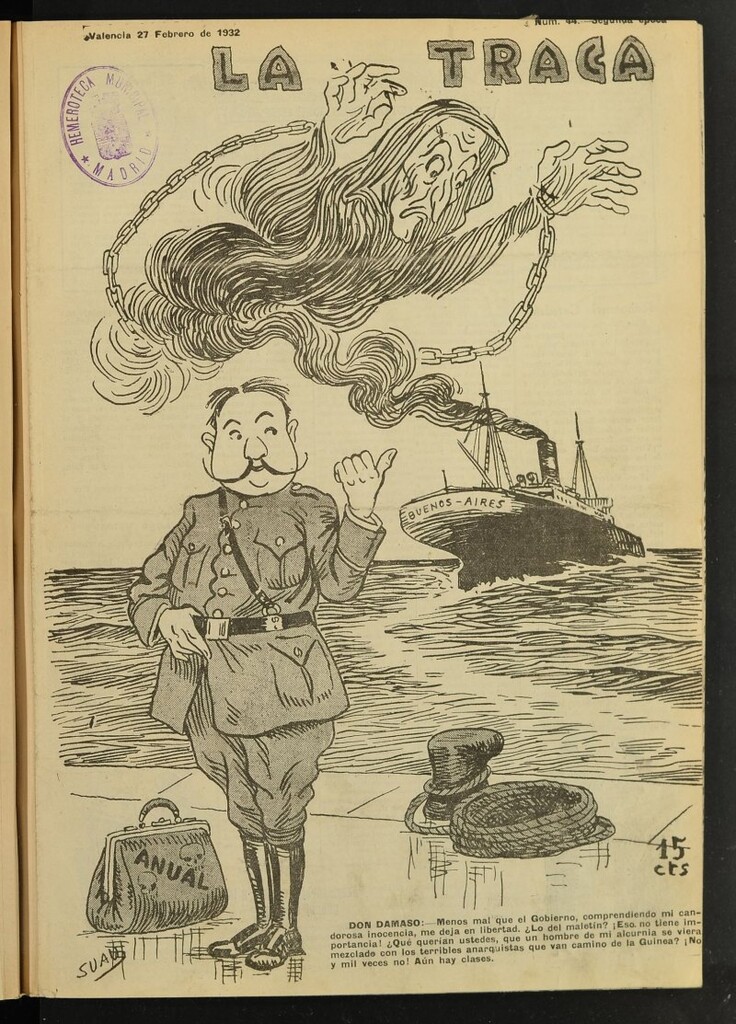 Miniatura de La Traca : semanari bilingüe festiu y lliterari de 27 de febrero de 1932, nº 44