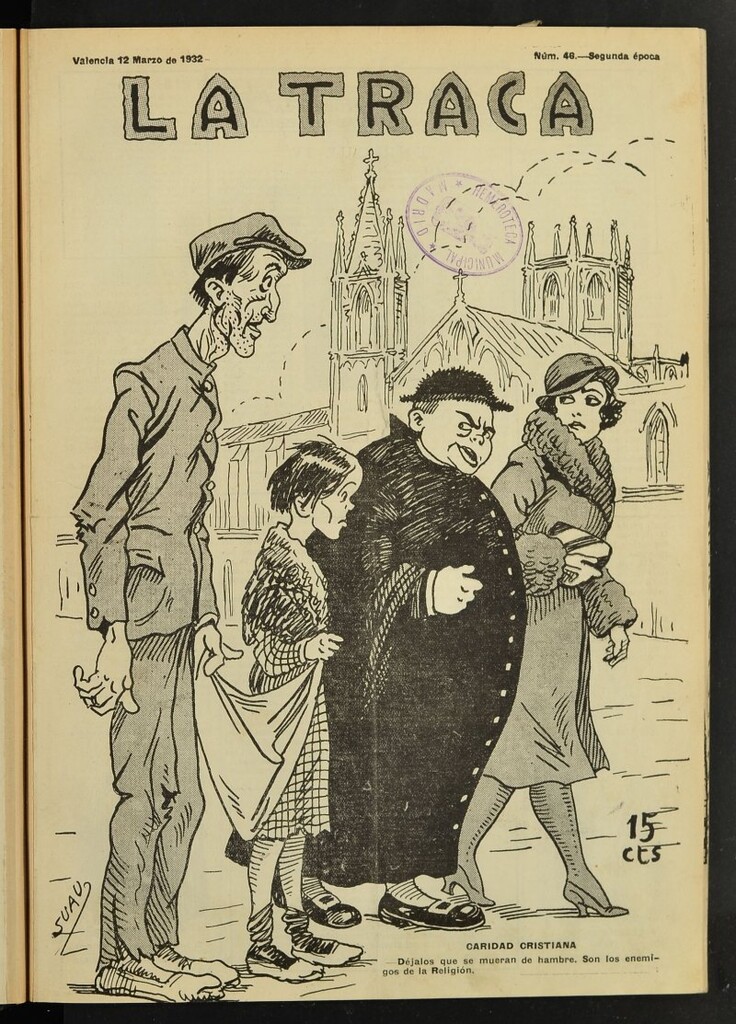 Miniatura de La Traca : semanari bilingüe festiu y lliterari de 12 de marzo de 1932, nº 46