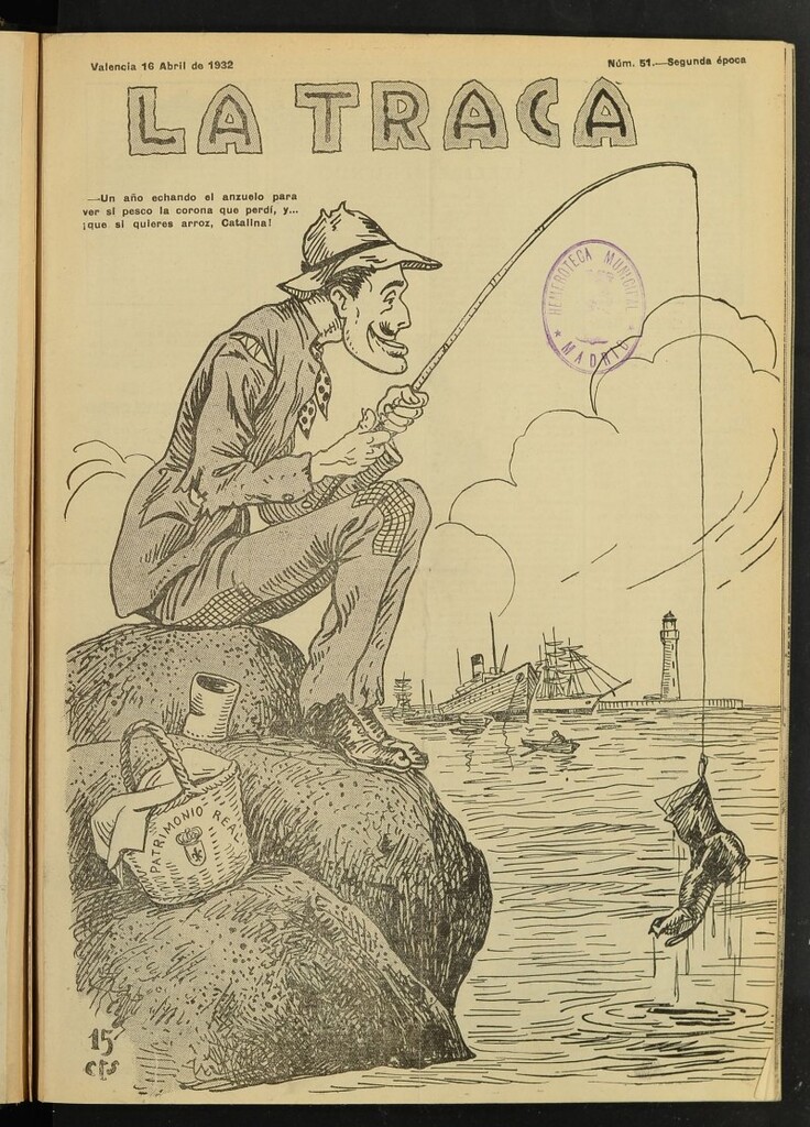 Miniatura de La Traca : semanari bilingüe festiu y lliterari de 16 de abril de 1932, nº 51