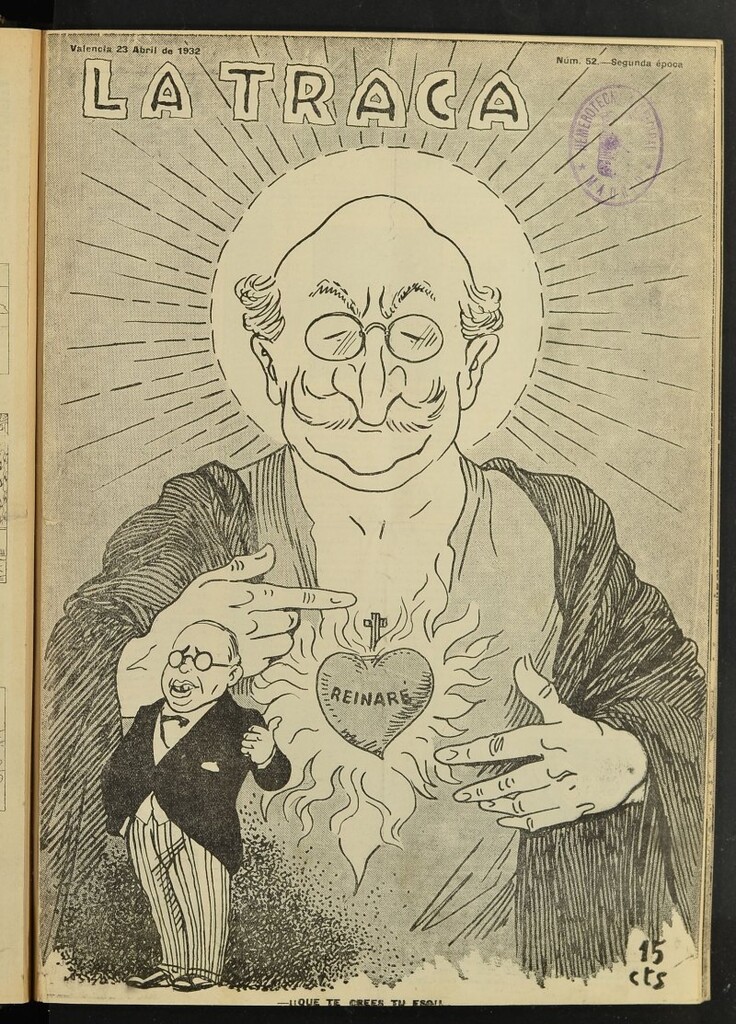 Miniatura de La Traca : semanari bilingüe festiu y lliterari de 23 de abril de 1932, nº 52