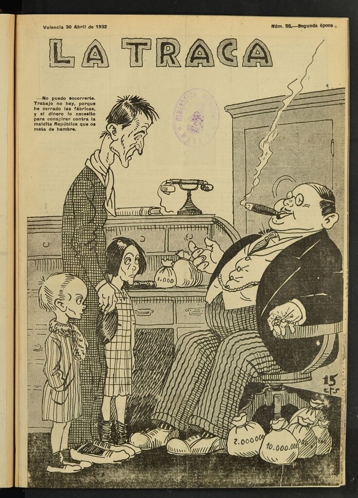 Miniatura de La Traca : semanari bilingüe festiu y lliterari de 30 de abril de 1932, nº 53