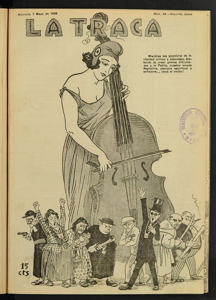 Miniatura de La Traca : semanari bilingüe festiu y lliterari de 7 de mayo de 1932, nº 54