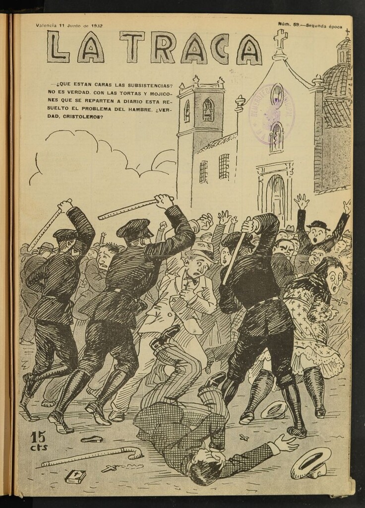 Miniatura de La Traca : semanari bilingüe festiu y lliterari de 11 de junio de 1932, nº 59