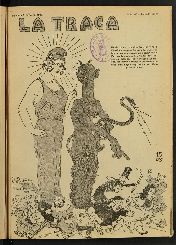 Miniatura de La Traca : semanari bilingüe festiu y lliterari de 9 de julio de 1932, nº 63