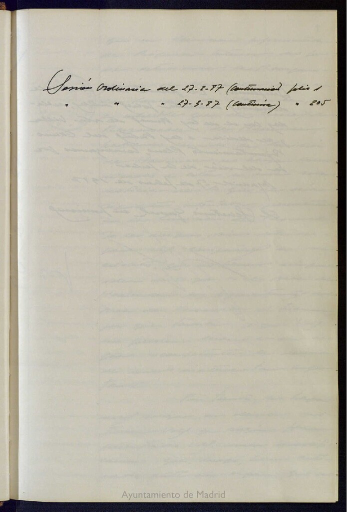 Miniatura de Actas de acuerdos del Pleno del Ayuntamiento. Tomo 1 del año 1987 (27 febrero a 27 marzo)
