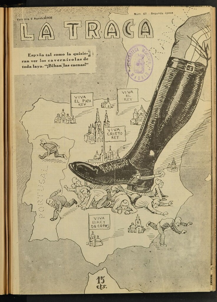 Miniatura de La Traca : semanari bilingüe festiu y lliterari de 6 de agosto de 1932, nº 67