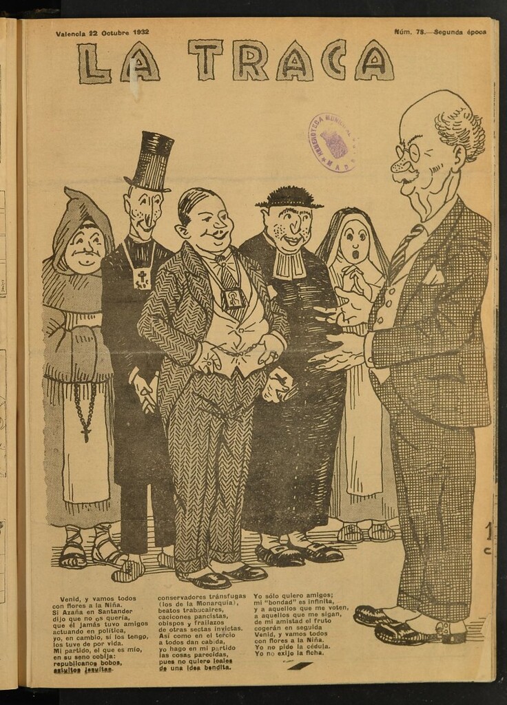 Miniatura de La Traca : semanari bilingüe festiu y lliterari de 22 de octubre de 1932, nº 78