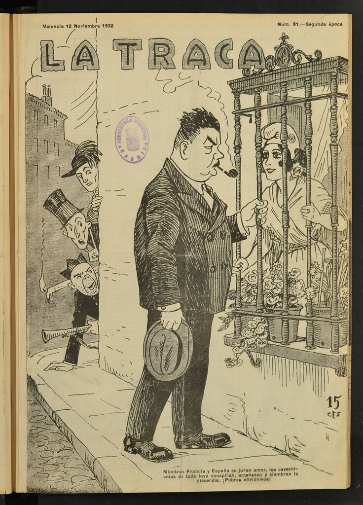 Miniatura de La Traca : semanari bilingüe festiu y lliterari de 12 de noviembre de 1932, nº 81