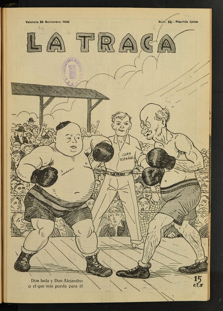 Miniatura de La Traca : semanari bilingüe festiu y lliterari de 26 de noviembre de 1932, nº 83