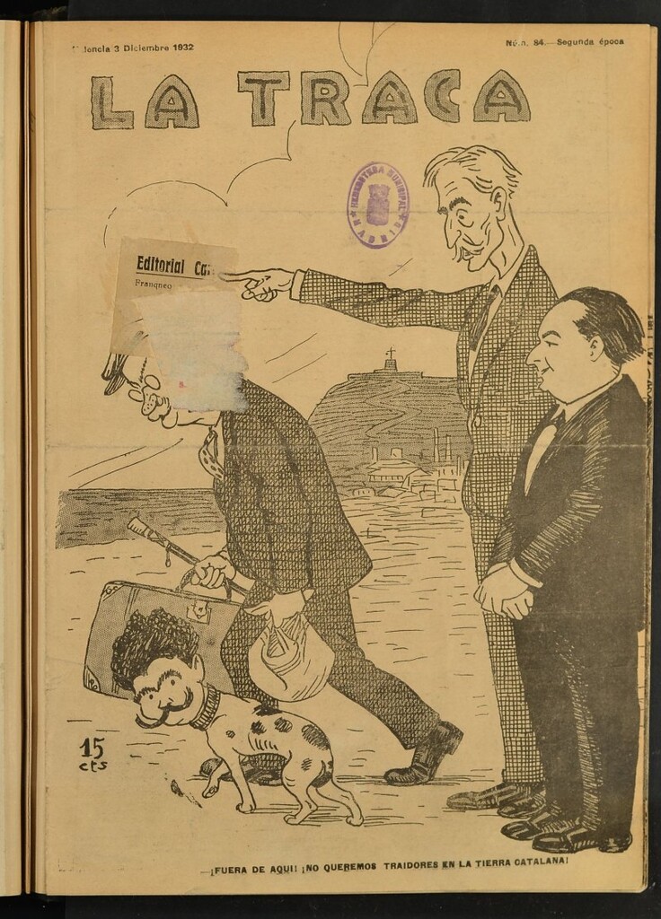 Miniatura de La Traca : semanari bilingüe festiu y lliterari de 3 de diciembre de 1932, nº 84