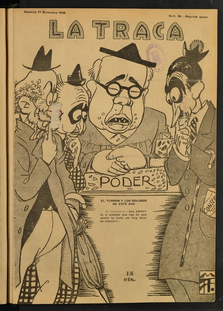 Miniatura de La Traca : semanari bilingüe festiu y lliterari de 17 de diciembre de 1932, nº 86