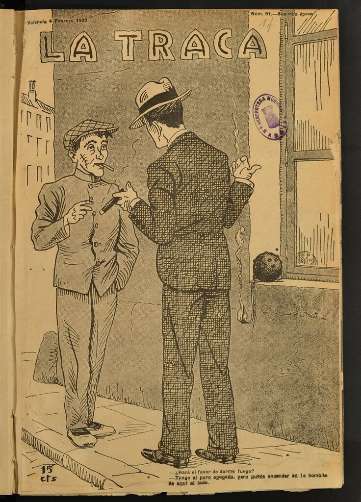 Miniatura de La Traca : semanari bilingüe festiu y lliterari de 4 de febrero de 1933, nº 91