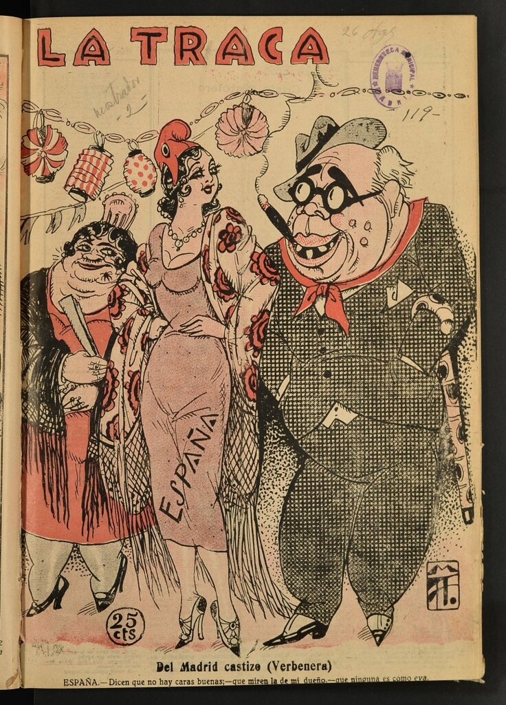 Miniatura de La Traca : semanari bilingüe festiu y lliterari del 26 de agosto de 1933, nº 119