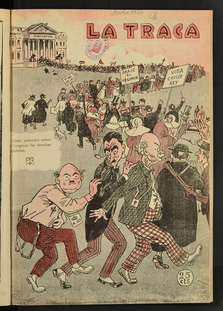 Miniatura de La Traca : semanari bilingüe festiu y lliterari del 4 de noviembre de 1933, nº 129