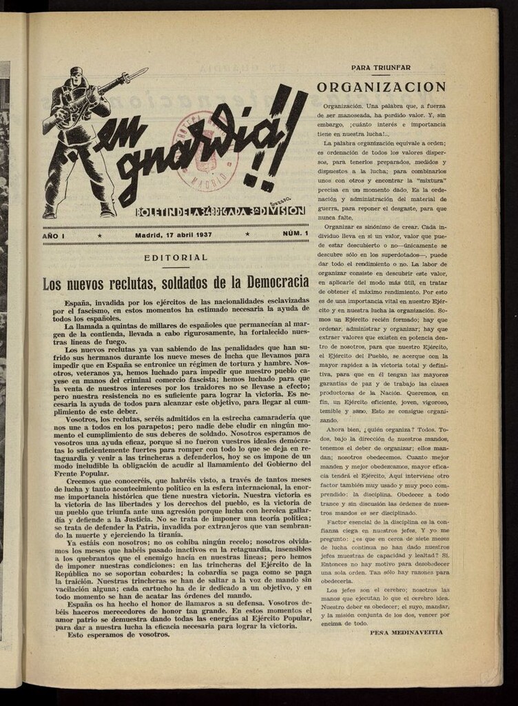 Miniatura de ¡¡En Guardia!!: Boletín de la 34 Brigada, 3ª División
