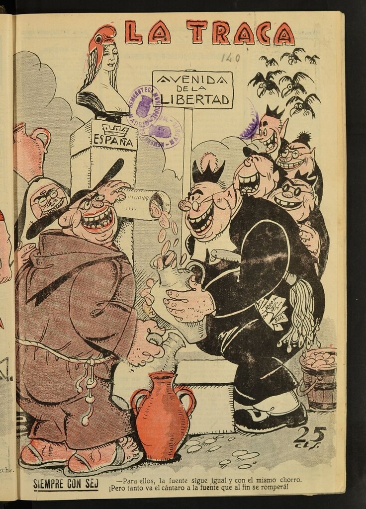 Miniatura de La Traca : semanari bilingüe festiu y lliterari del 27 de enero de 1934, nº 140