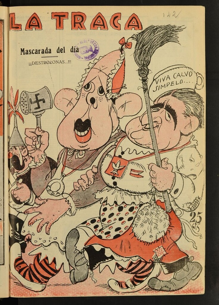 Miniatura de La Traca : semanari bilingüe festiu y lliterari del 10 de febrero de 1934, nº 142