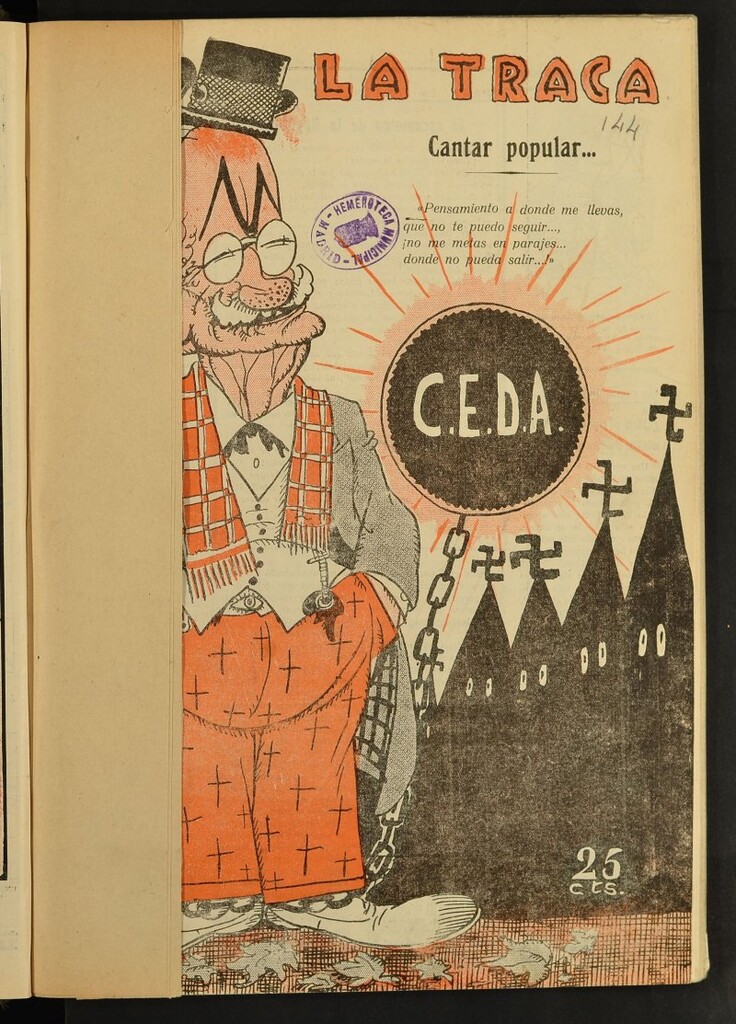 Miniatura de La Traca : semanari bilingüe festiu y lliterari del 24 de febrero de 1934, nº 144