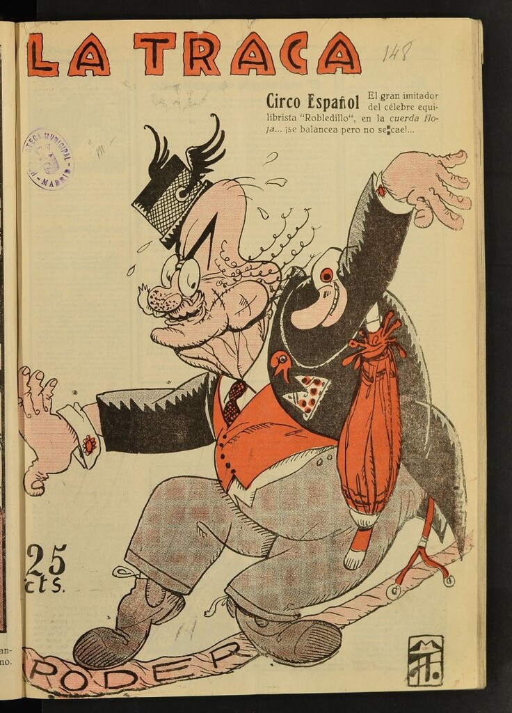 Miniatura de La Traca : semanari bilingüe festiu y lliterari del 24 de marzo de 1934, nº 148