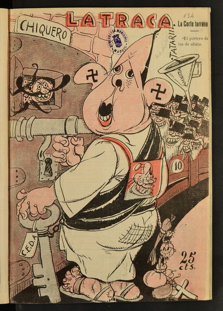 Miniatura de La Traca : semanari bilingüe festiu y lliterari del 28 de abril de 1934, nº 154
