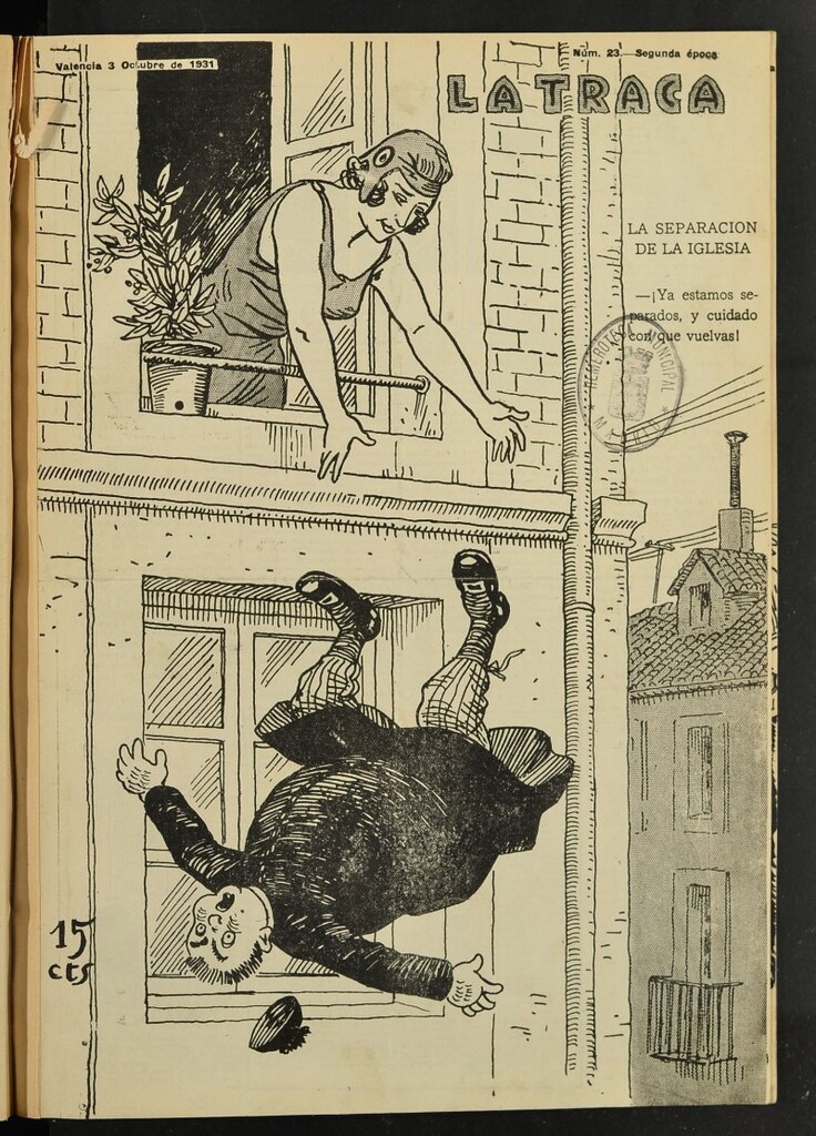 Miniatura de La Traca : semanari bilingüe festiu y lliterari del 3 de octubre de 1931, nº 23