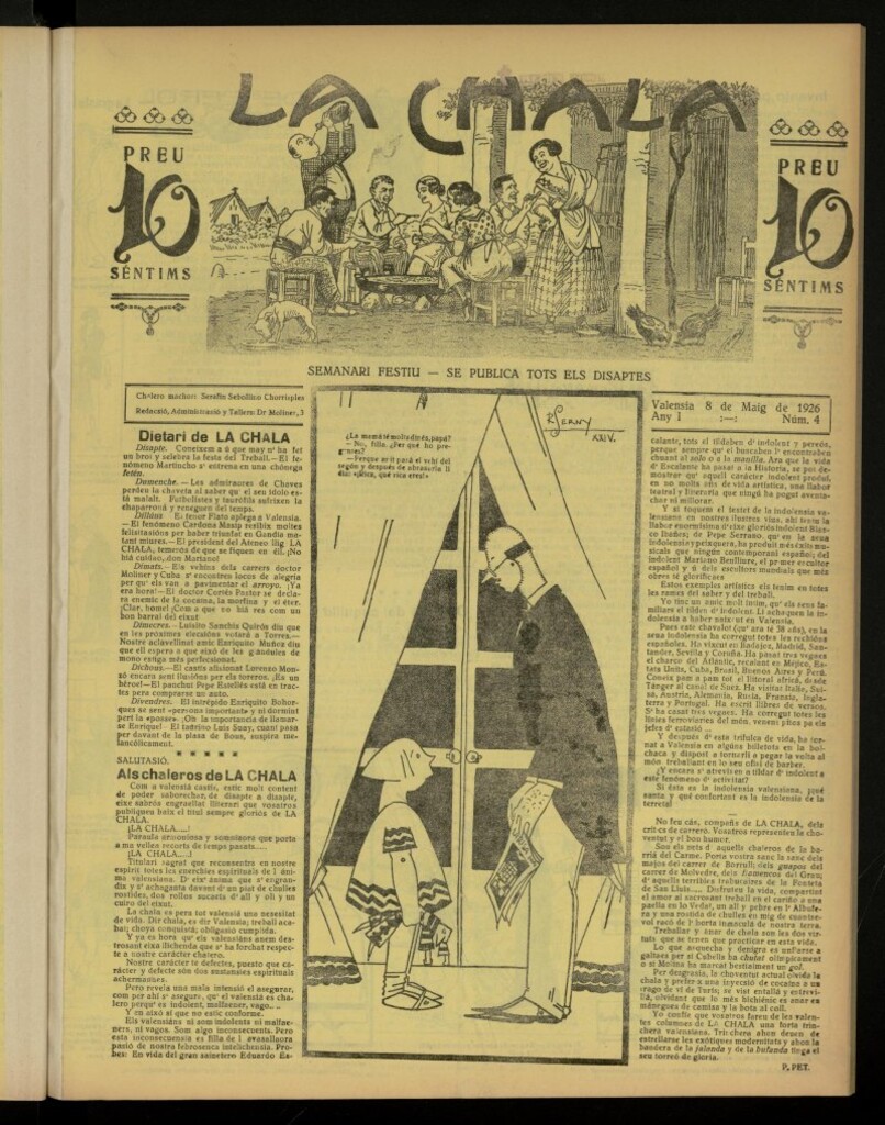 Miniatura de La Chala: semanari festiu, de 8 de mayo de 1926, nº 4