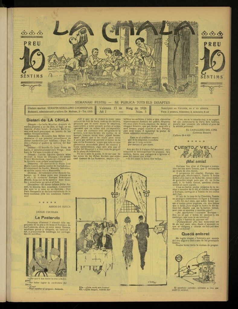 Miniatura de La Chala: semanari festiu, de 15 de mayo de 1926, nº 5
