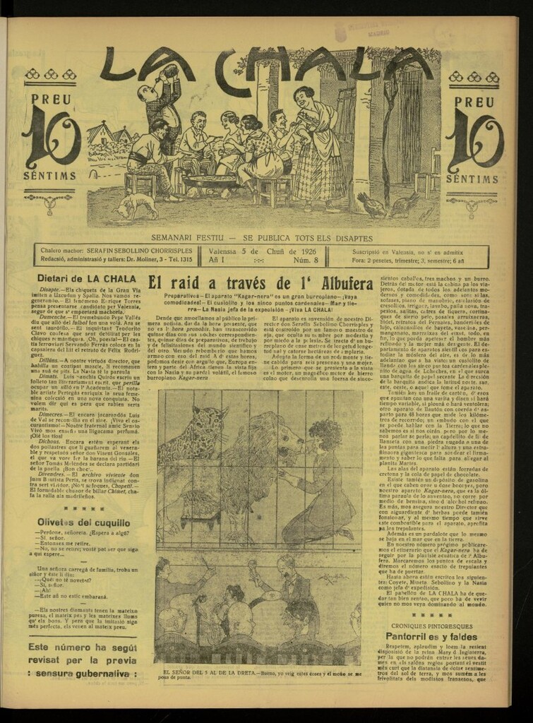 Miniatura de La Chala: semanari festiu, de 5 de junio de 1926, nº 8