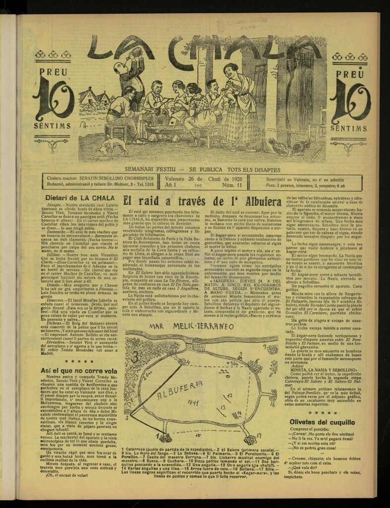 Miniatura de La Chala: semanari festiu, de 26 de junio de 1926, nº 11