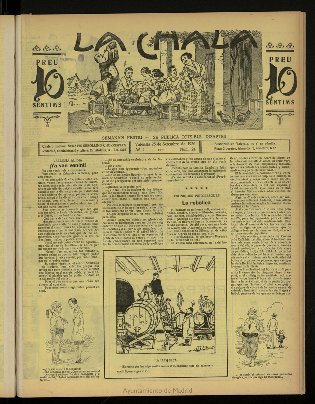Miniatura de La Chala: semanari festiu, de 25 de septiembre de 1926, nº 24