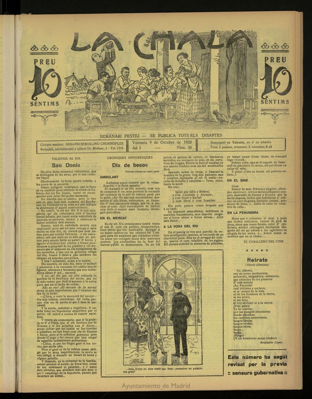 Miniatura de La Chala: semanari festiu, de 9 de octubre de 1926, nº 26