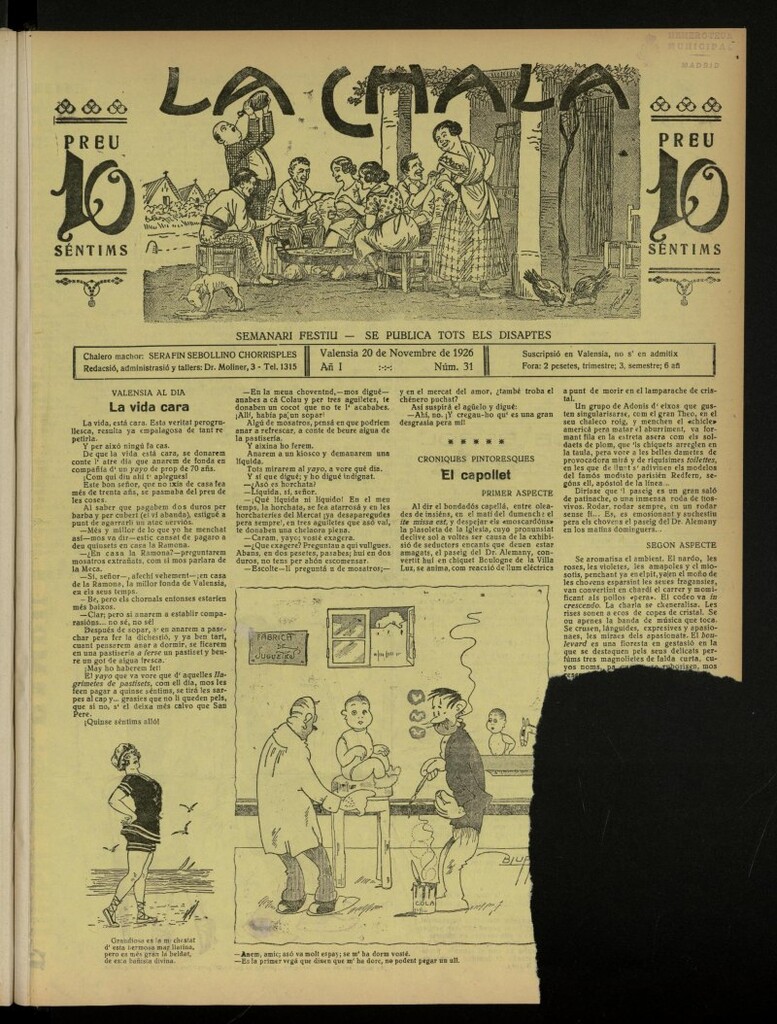 Miniatura de La Chala: semanari festiu, de 20 de noviembre de 1926, nº 31