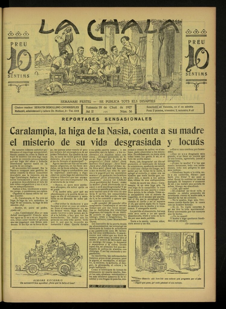Miniatura de La Chala: semanari festiu, de 18 de junio de 1927, nº 56